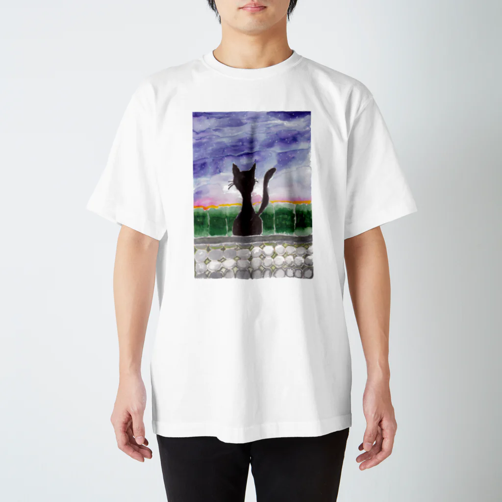 空飛ぶクジラの明日を考える猫 Regular Fit T-Shirt