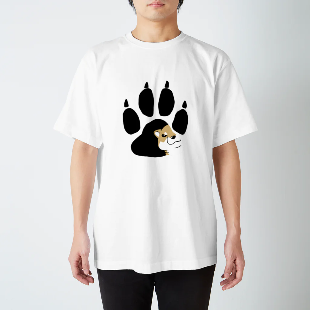 真希ナルセ（マキナル）のちらり柴犬（赤柴） スタンダードTシャツ