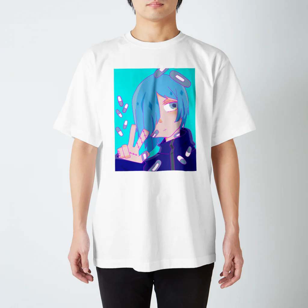 MANNZOKUの真っ青くん スタンダードTシャツ