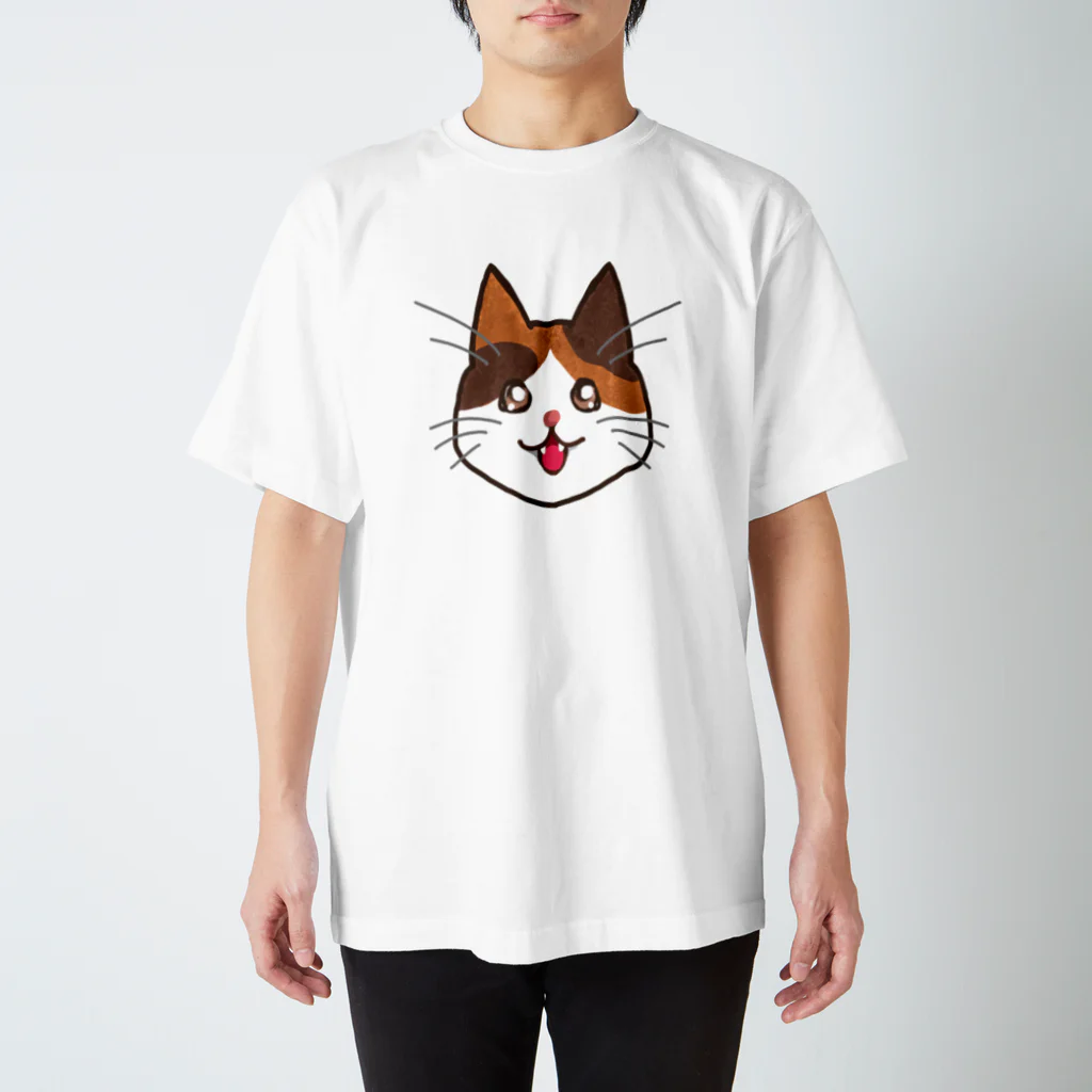 コナカマ通販SUZURI支店の三毛猫ちゃん スタンダードTシャツ