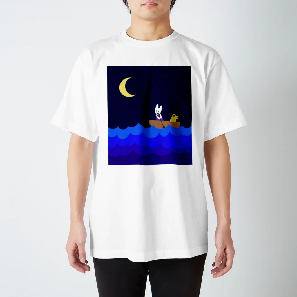 メカショップの月夜の船旅 スタンダードTシャツ