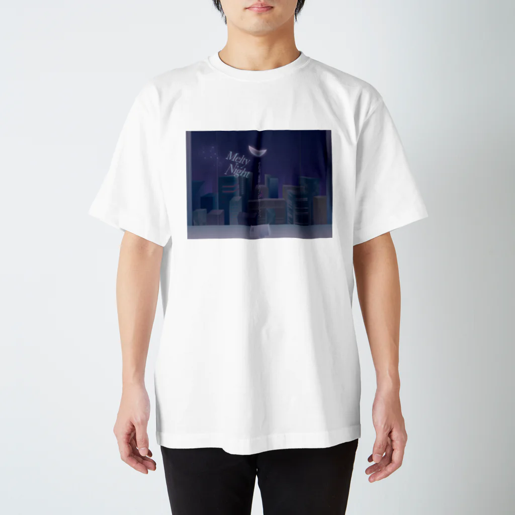 膝舐め・ショッピングセンターのMelty Night / 株式会社マリーナ水島観光 Regular Fit T-Shirt