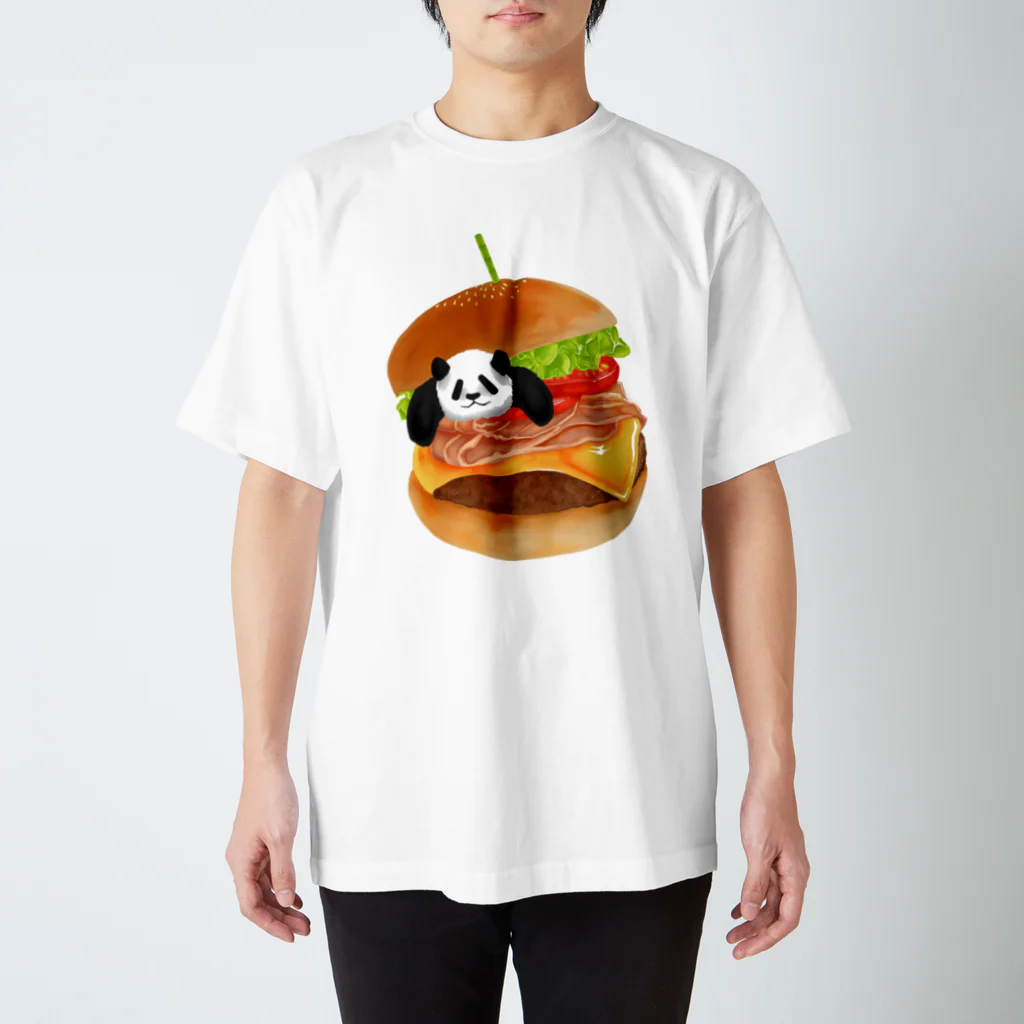 ROMのパンダとハンバーガー Regular Fit T-Shirt