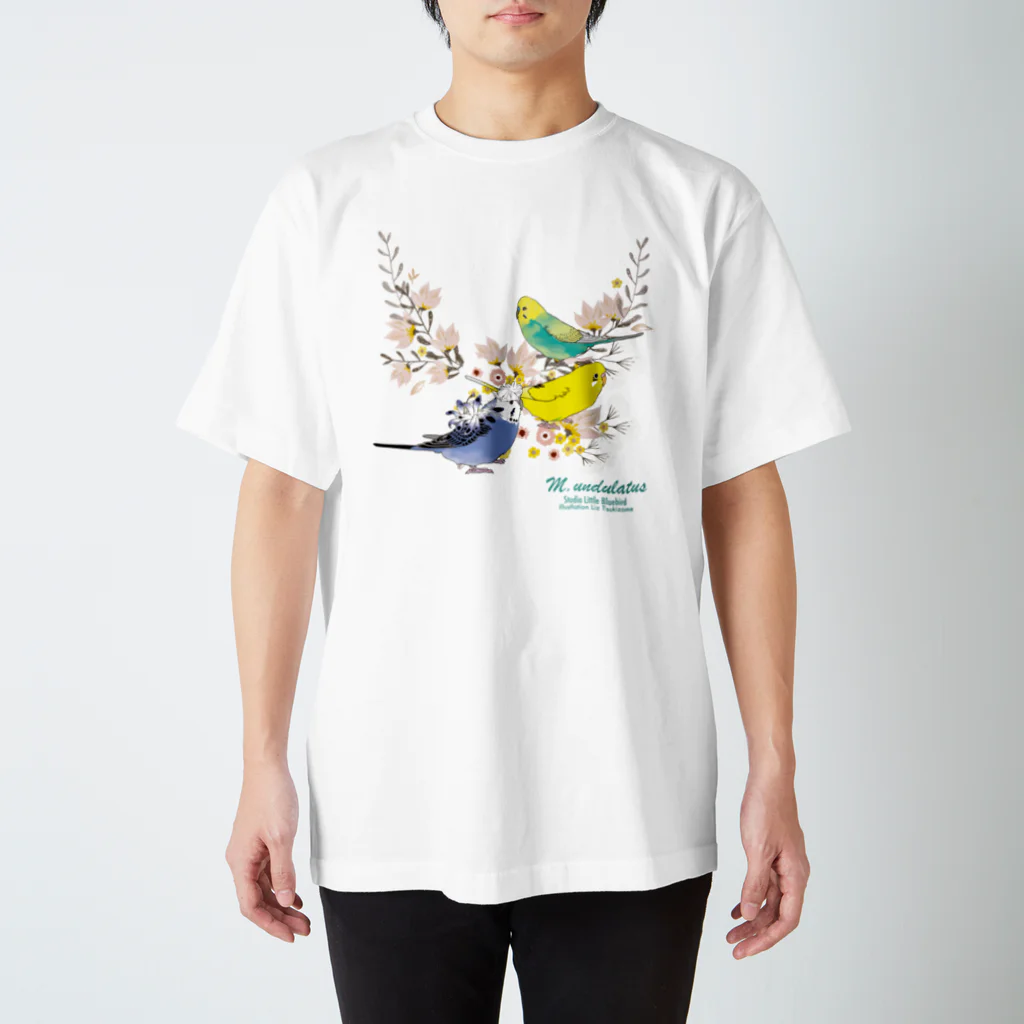 リズさんち🦜👶✨のFlowersセキセイちゃんず スタンダードTシャツ