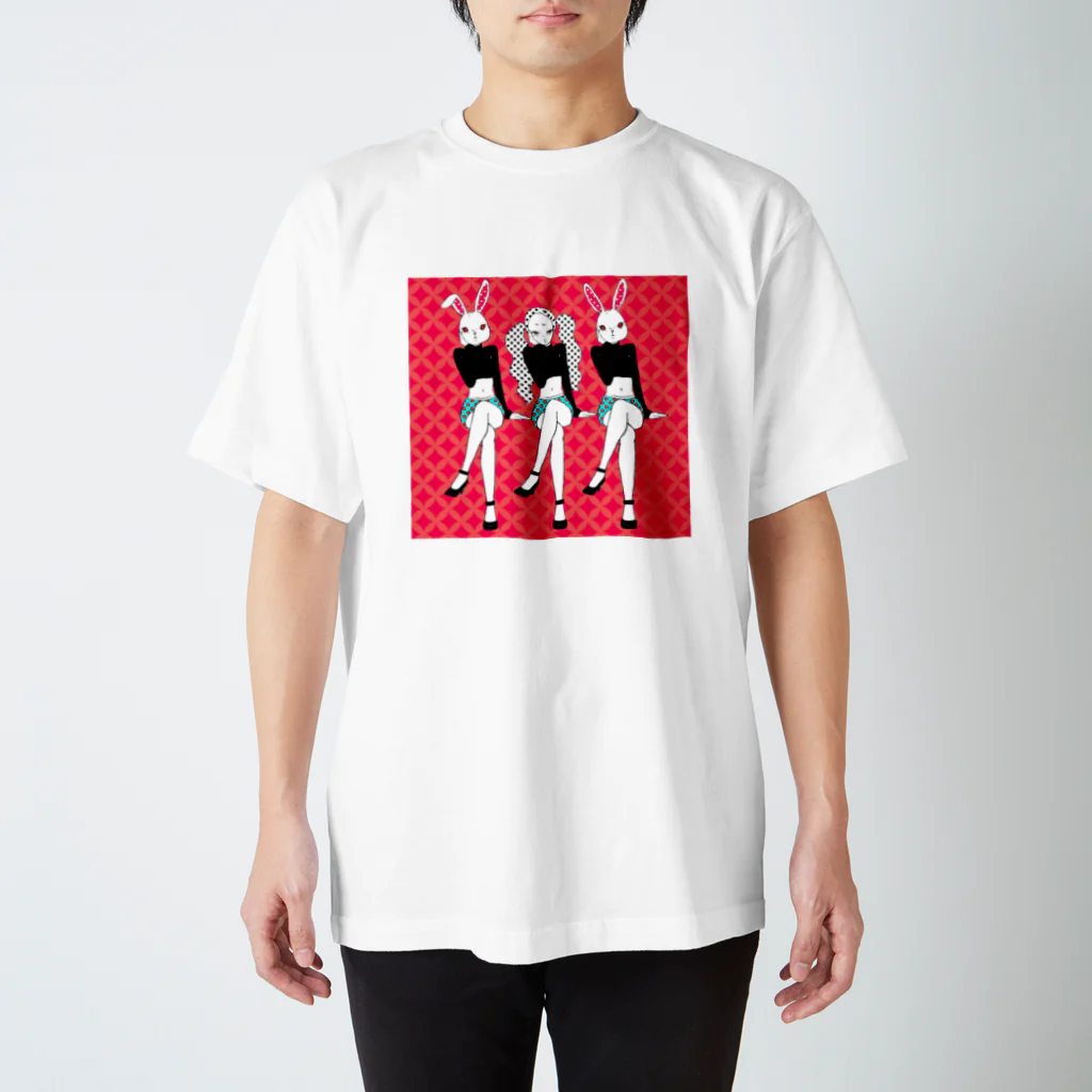 たいやきうまうまのうさぎ三姉妹 スタンダードTシャツ