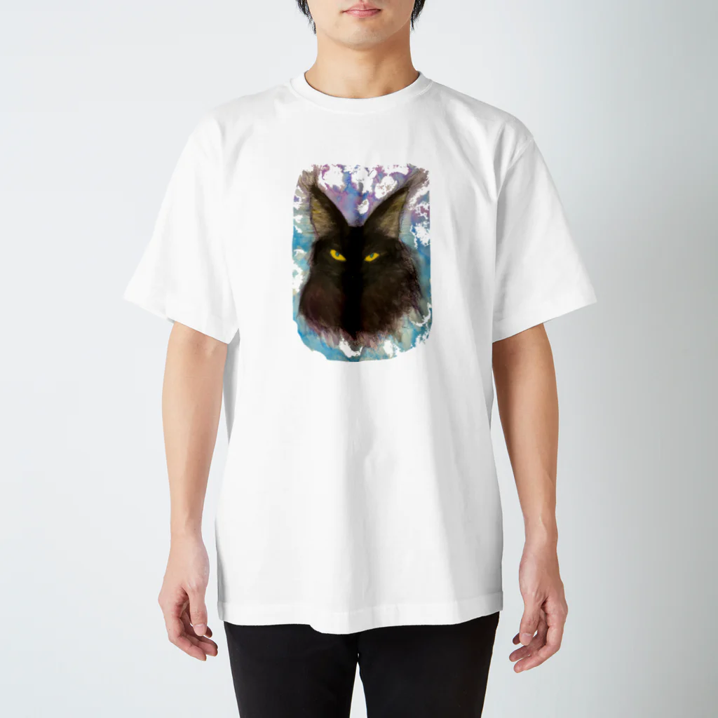 Crazy❤︎for Maincoon 猫🐈‍⬛Love メインクーンに夢中のメインクーン🐾ブラックソリッド Regular Fit T-Shirt