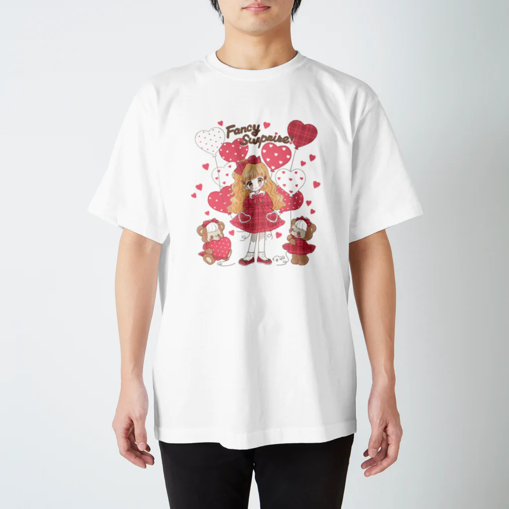 Fancy Surprise!の♡Valentine’s Heart Balloon♡ Regular Fit T-Shirt