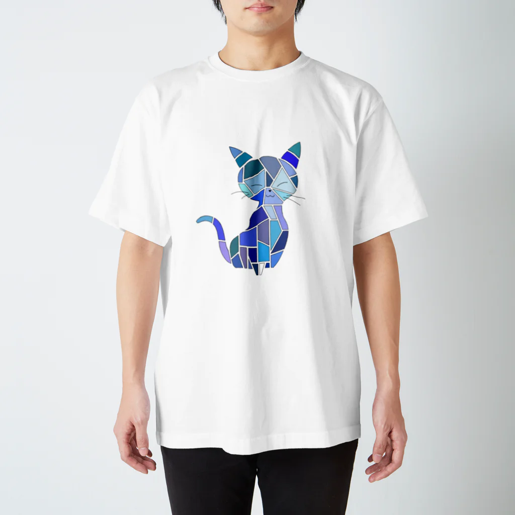 wormのステンドグラス風猫 スタンダードTシャツ