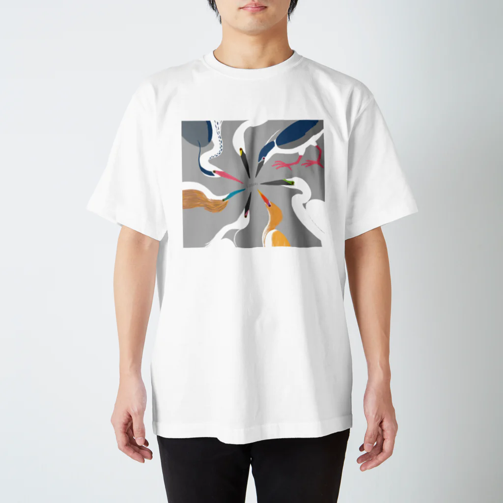 LOTORIの鷺の婚姻色パレット Regular Fit T-Shirt