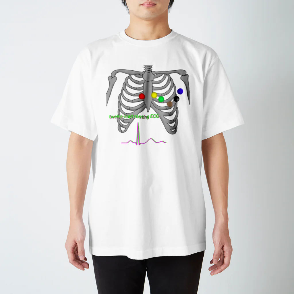 momolove の12誘導心電図 Regular Fit T-Shirt