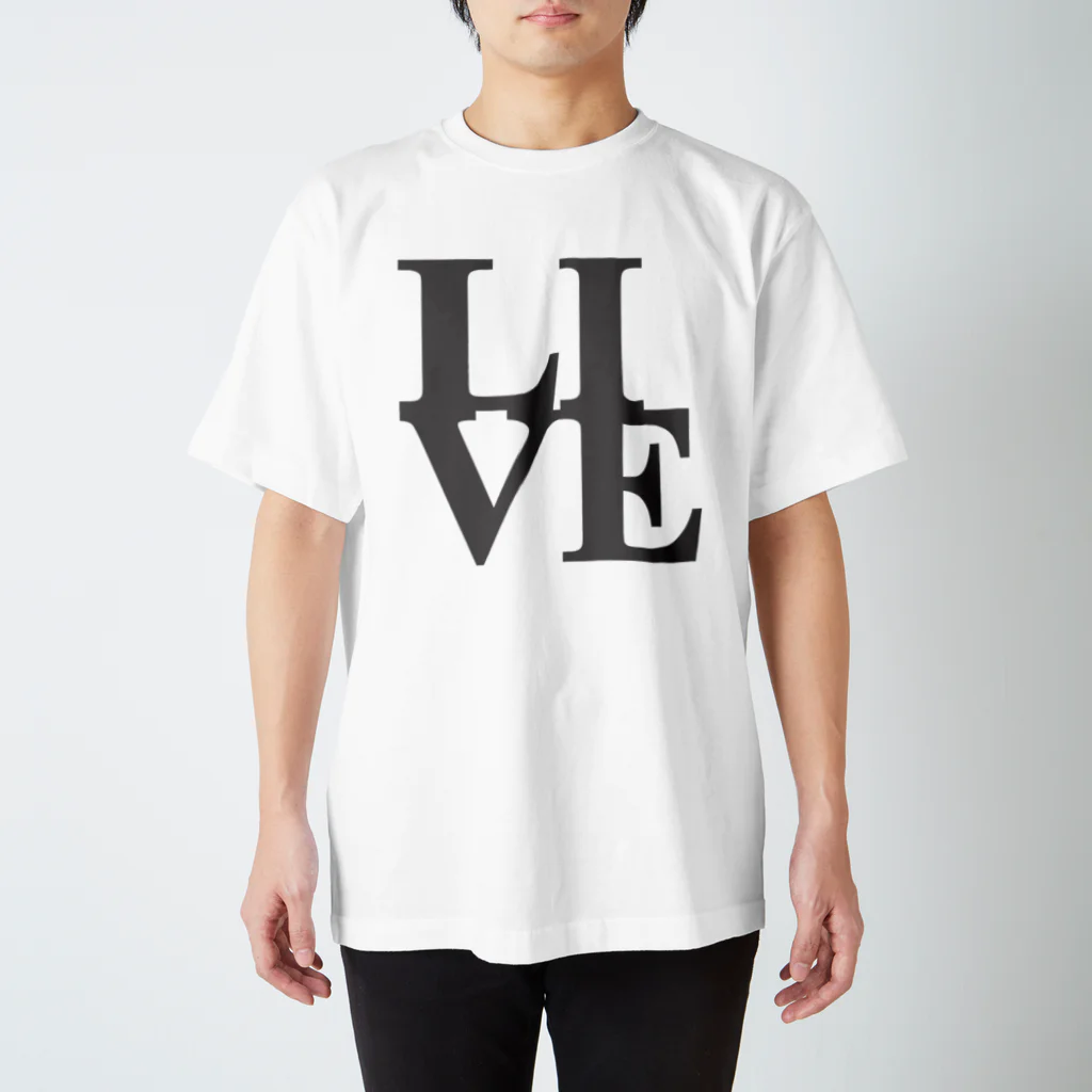 Plastic-Earthの"Live" POP-ART風 Regular Fit T-Shirt