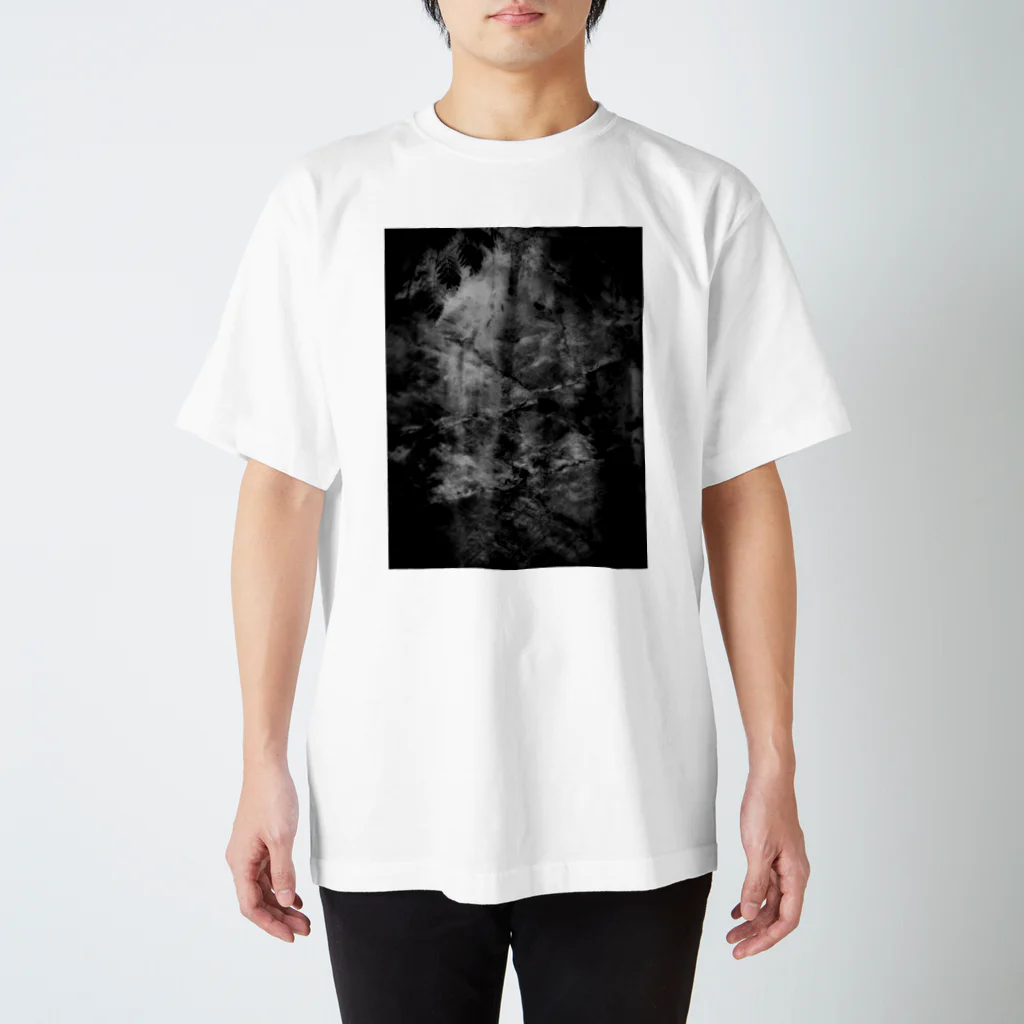 余白/yohakuのArtwork#1 岩肌-monochrome- Regular Fit T-Shirt