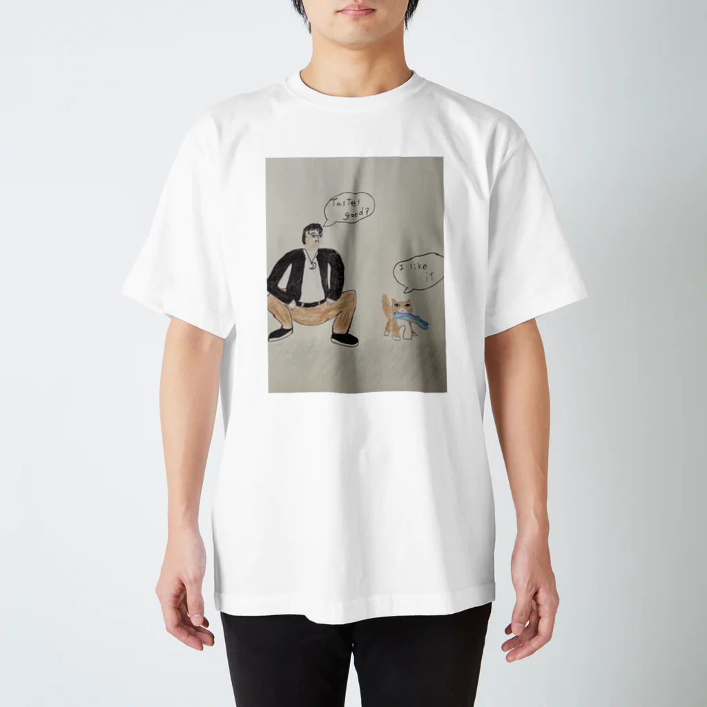 Butiyabreの青年と猫 Regular Fit T-Shirt