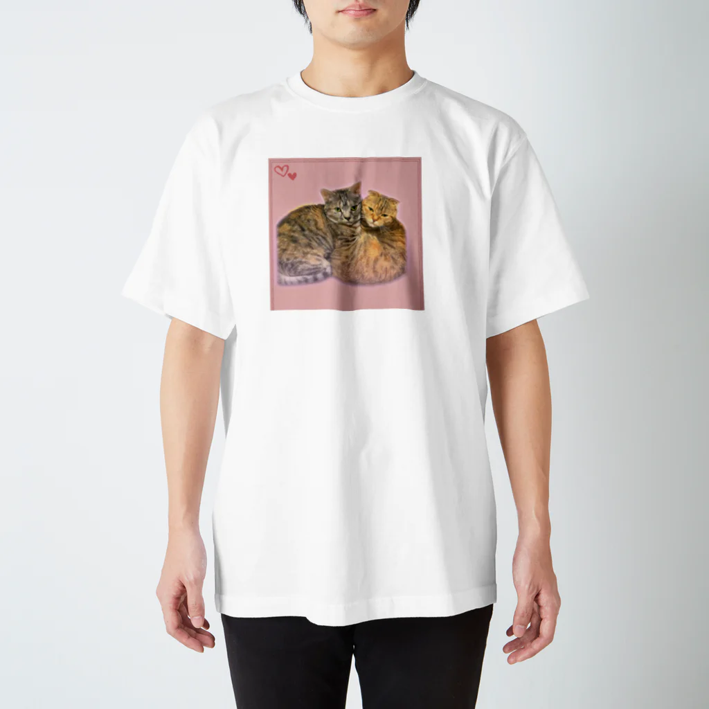 YACORUKOのらぶらぶねこ　ピンク Regular Fit T-Shirt