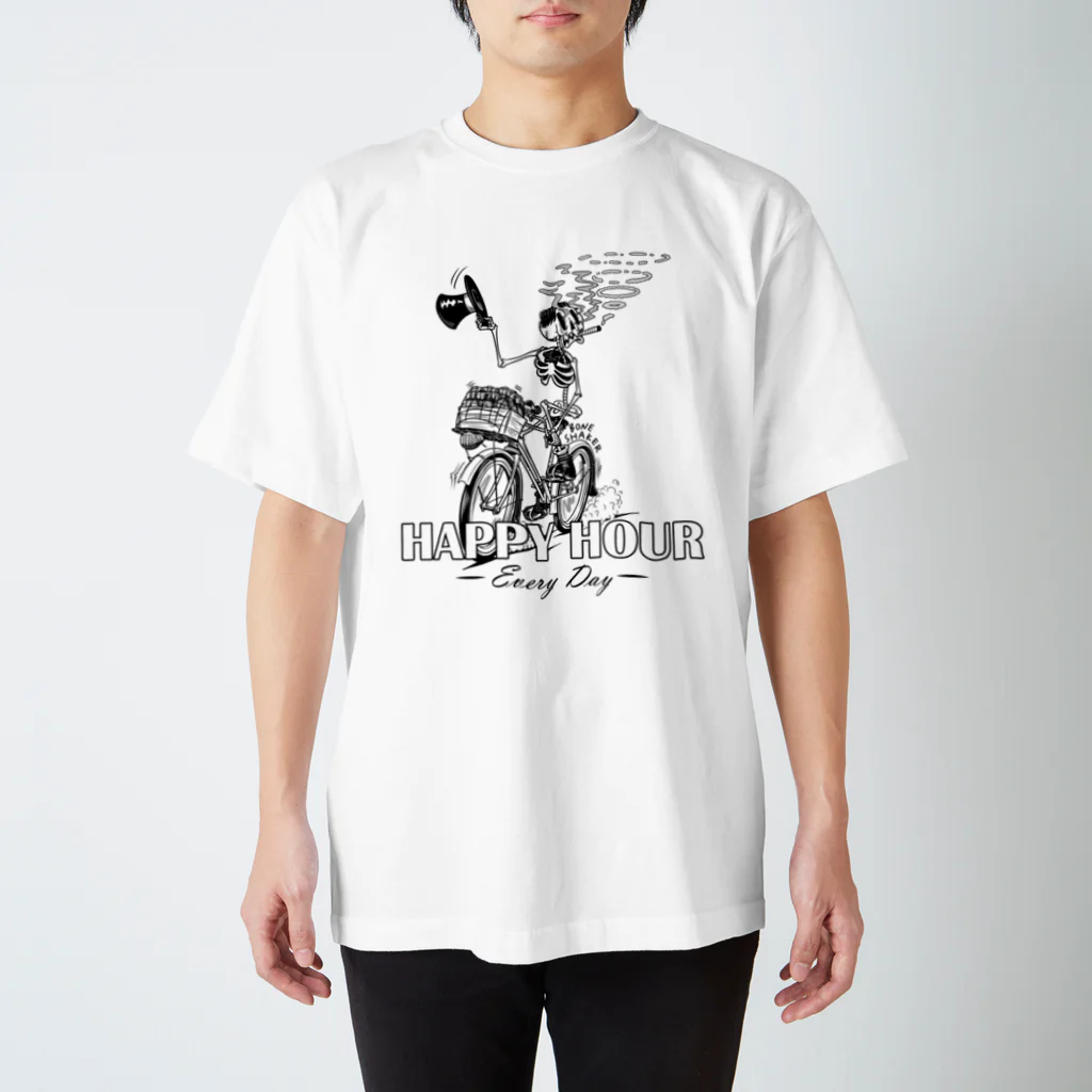 nidan-illustrationの"HAPPY HOUR"(B&W) #1 スタンダードTシャツ