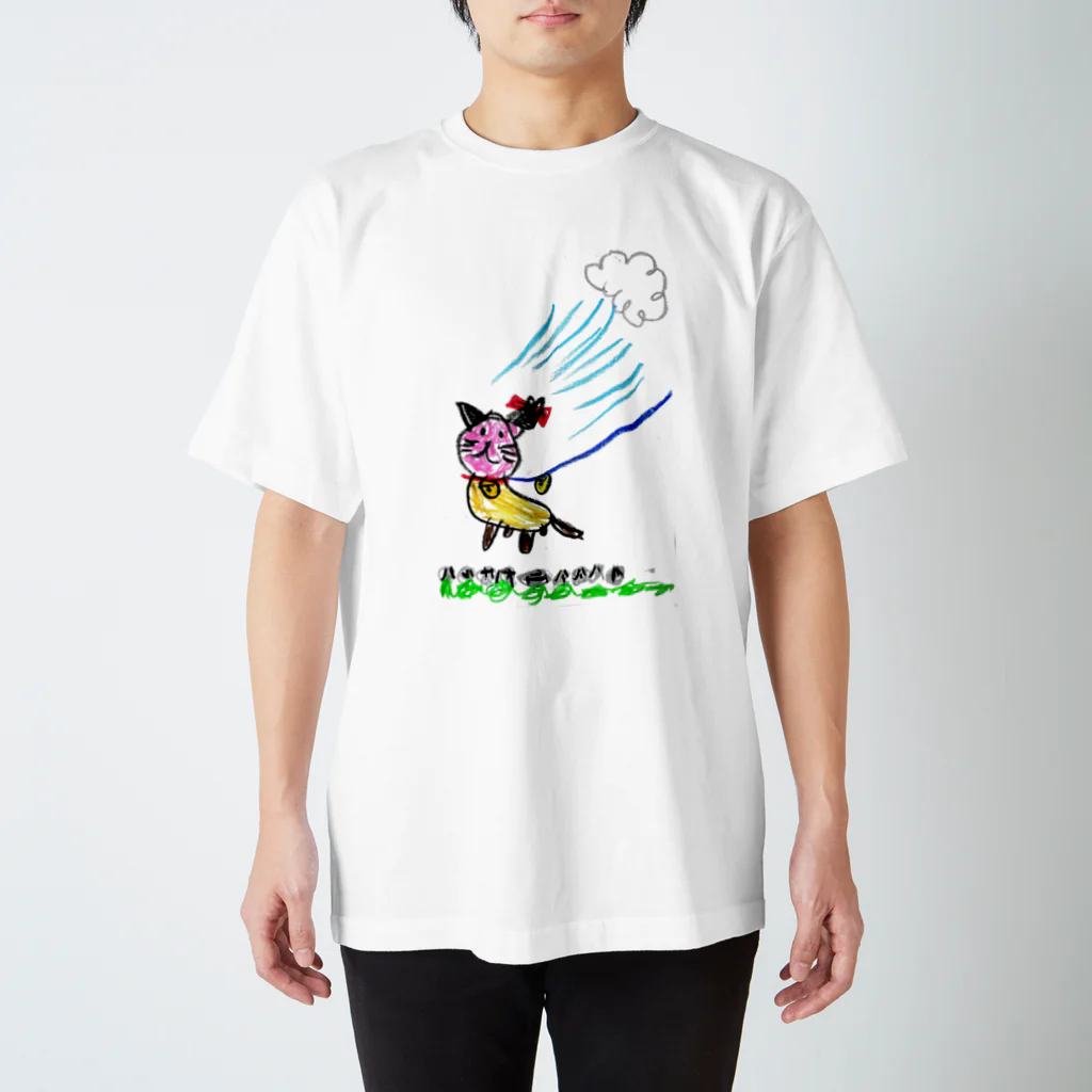 ３児のヒーローのネコのさんぽ スタンダードTシャツ