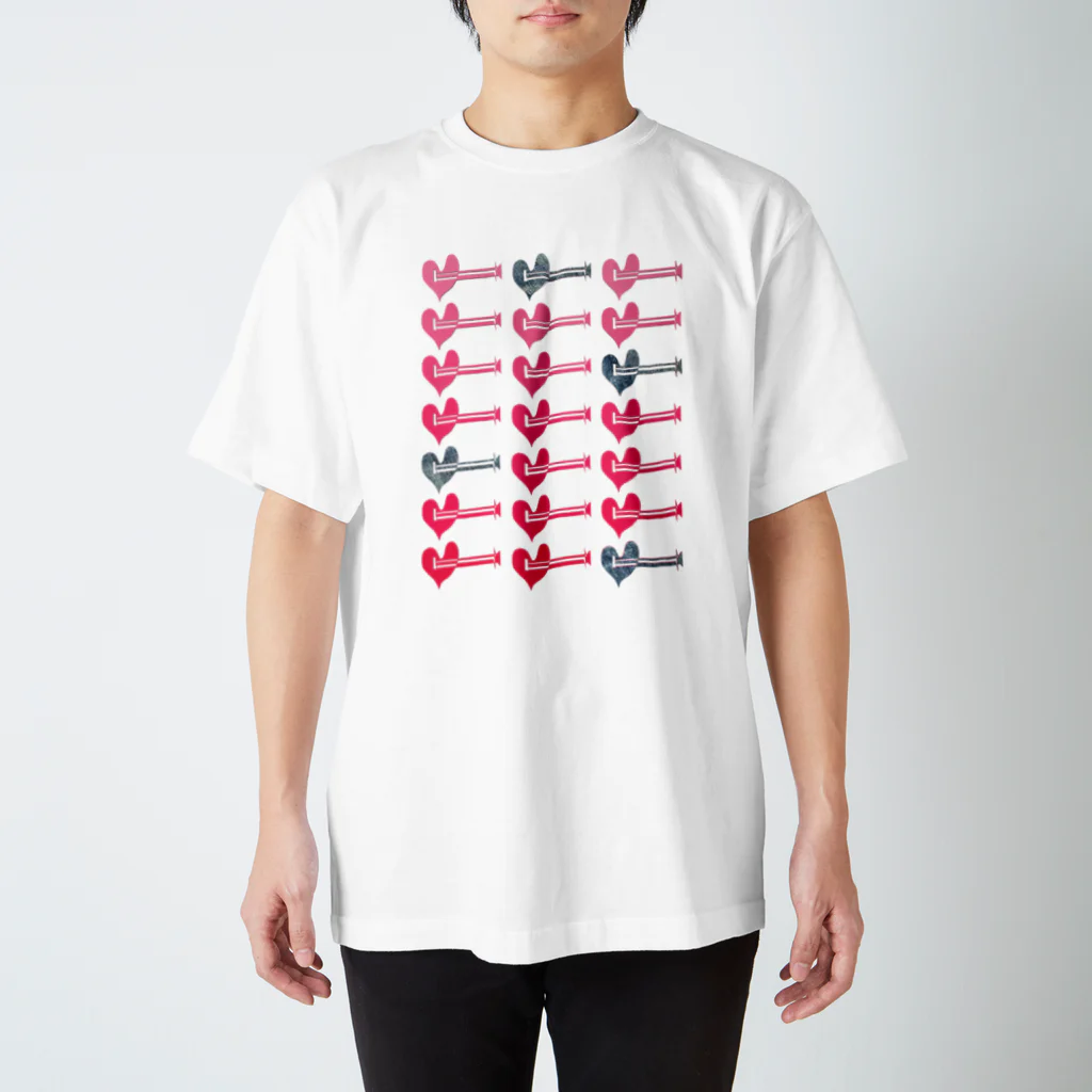 はっぴーあっぴーのハートのギター(ピンク) Regular Fit T-Shirt