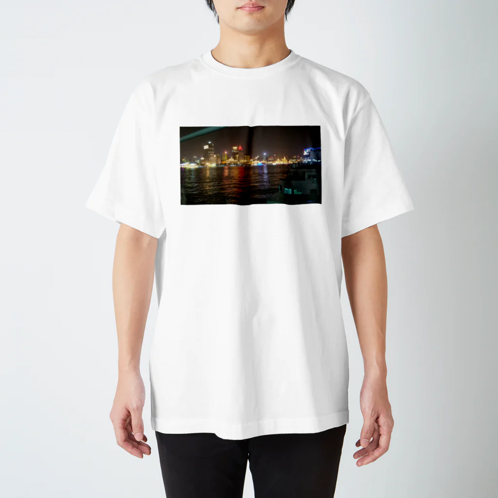 月華の夜上海船上情景 スタンダードTシャツ