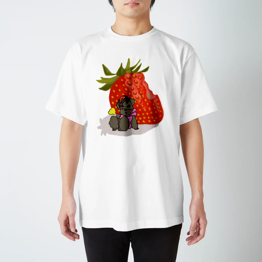 ゆんゆんこの苺と黒シュナ Regular Fit T-Shirt