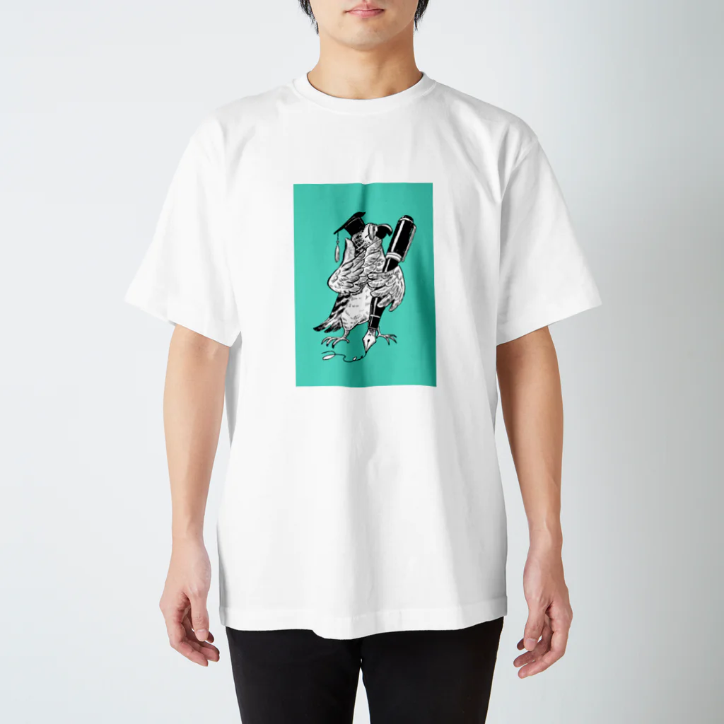 夜の春の砂浜のBird and pen スタンダードTシャツ