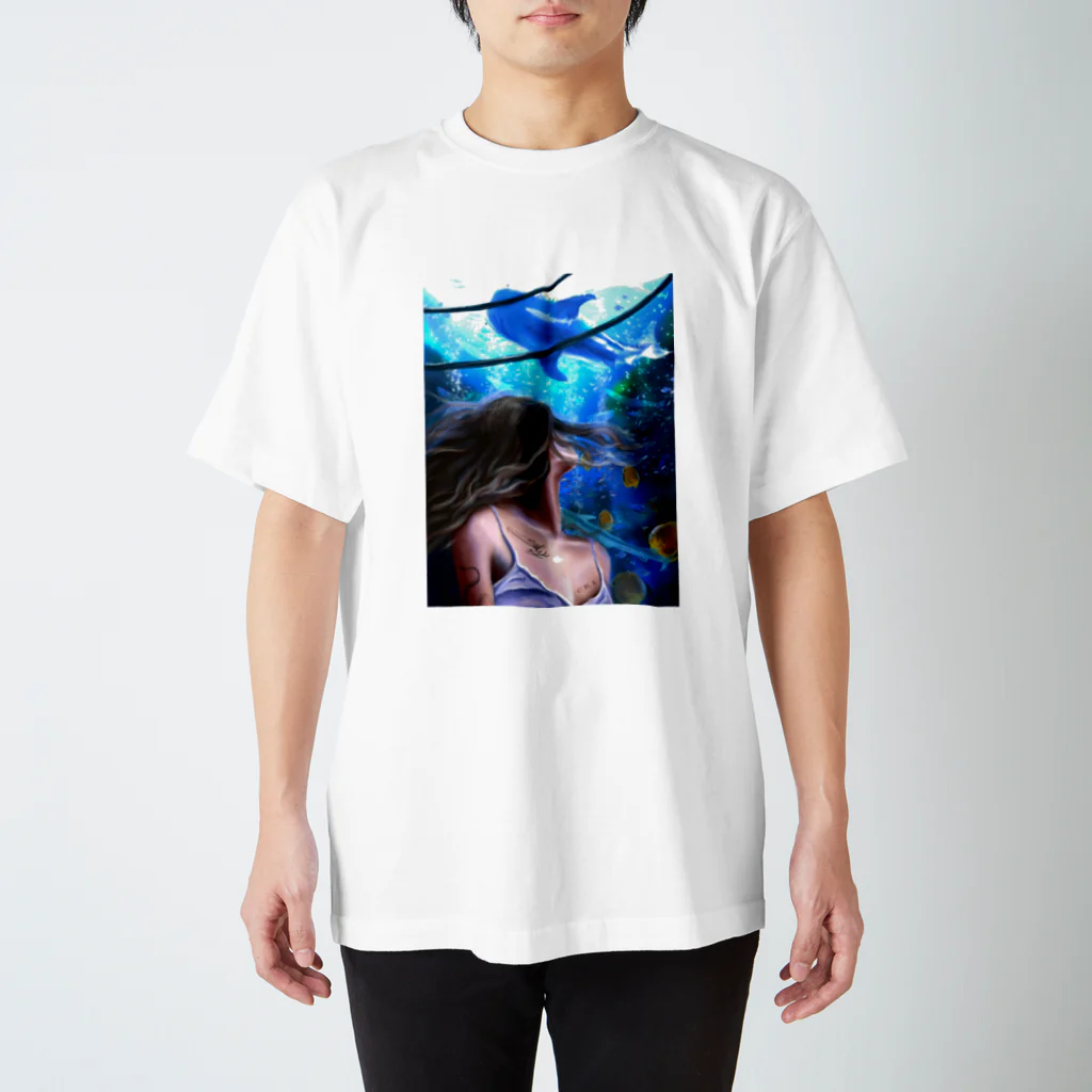 Eri@KEY4d LAB.のジンベイザメのいる水族館 スタンダードTシャツ