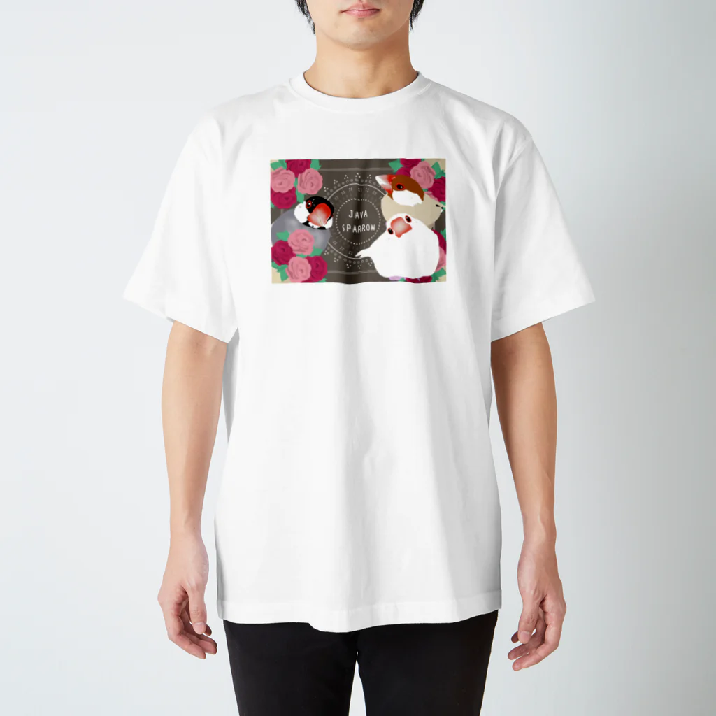 KINAKOLab@SUZURIのお花と文鳥 Regular Fit T-Shirt