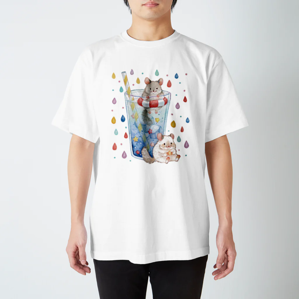 だてちゃんのしゅわしゅわソーダとチンチラ Regular Fit T-Shirt