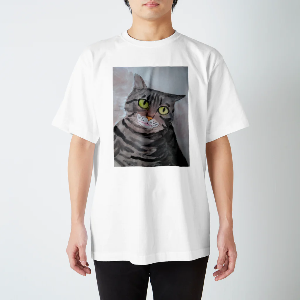 ねこの森でお散歩のキジトラネコちゃんその２ スタンダードTシャツ