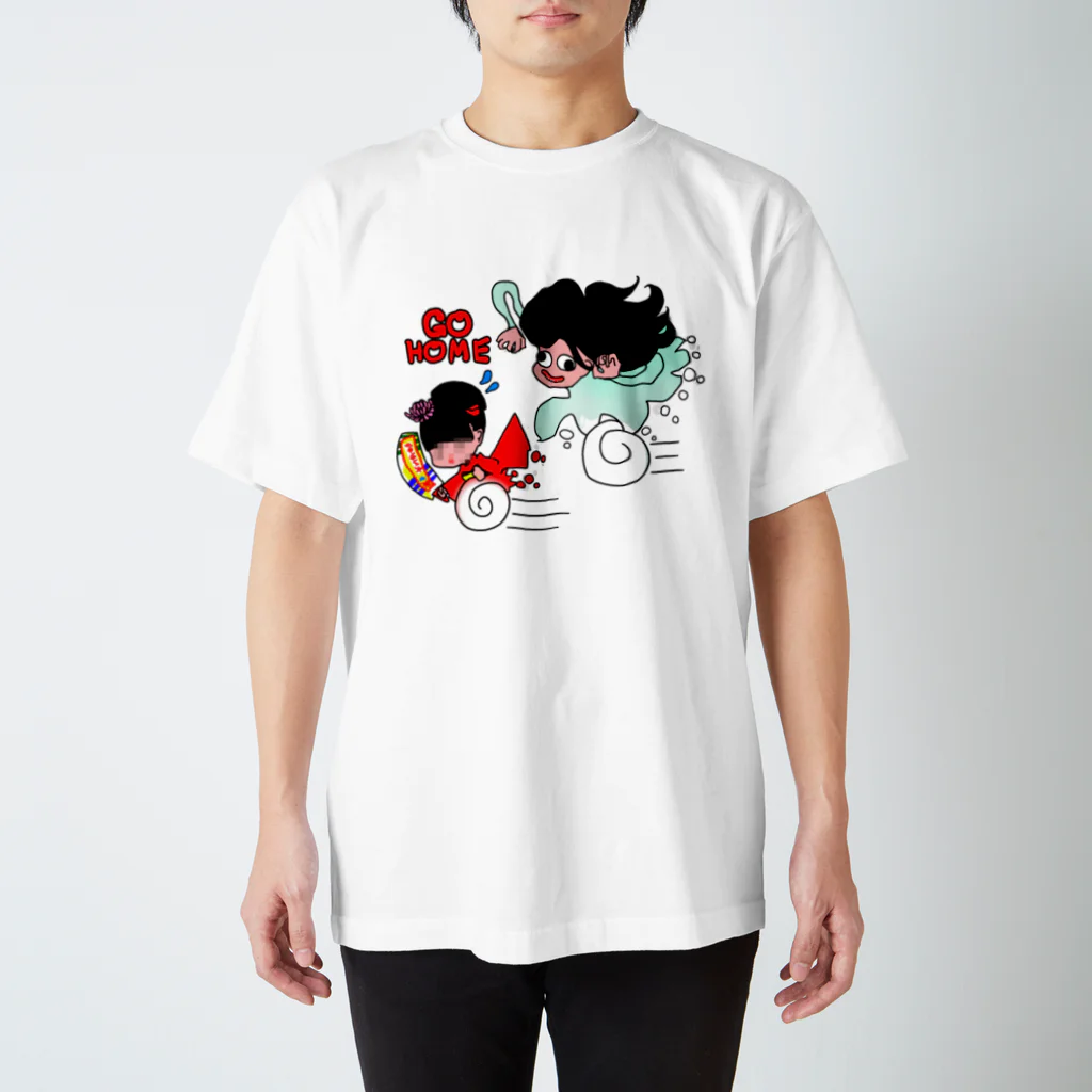 市松寿ゞ謡のGOHOME手描き Regular Fit T-Shirt