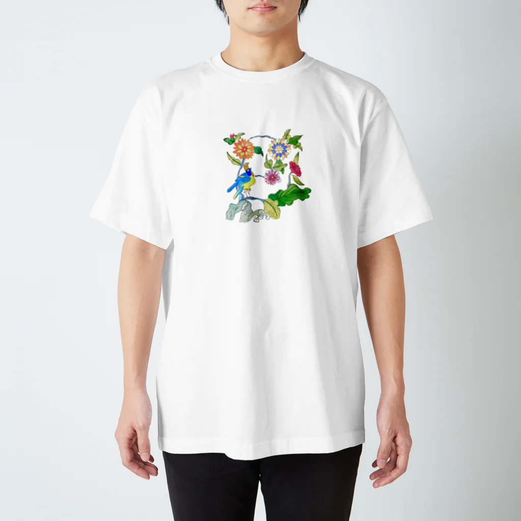 leap flower.の民画・花鳥図 Regular Fit T-Shirt