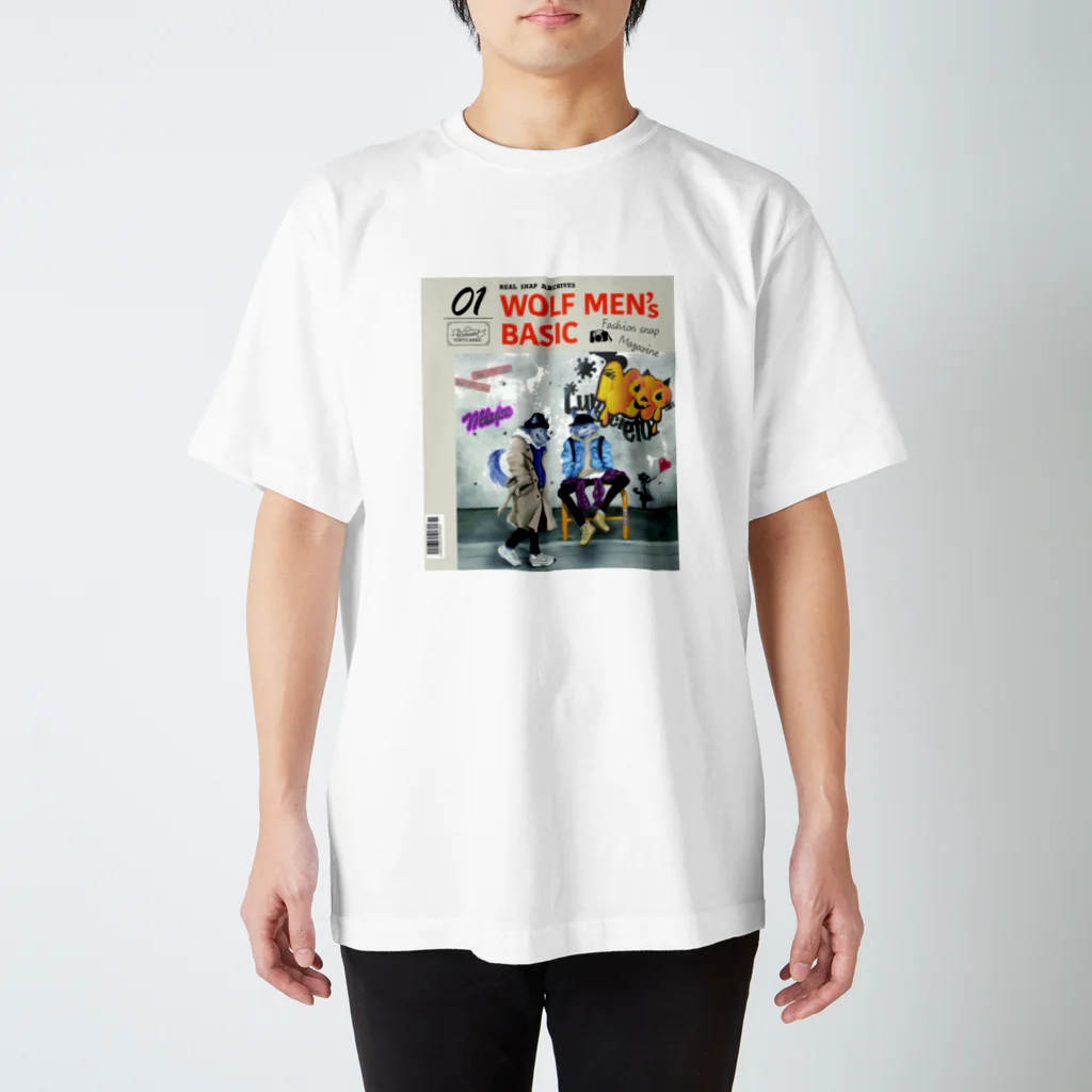 タカラベカオリ(オオカミイラストレーター)の０１WOLF MEN'S BASIC Regular Fit T-Shirt