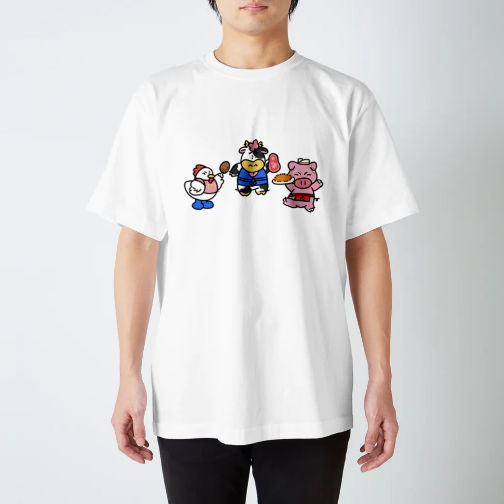 まごころショップ　良心の肉屋のイラスト・欲張りセット スタンダードTシャツ