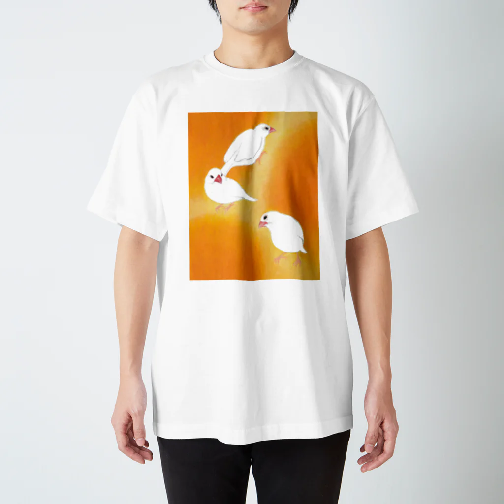 pastelfufuの文鳥『灯』 スタンダードTシャツ