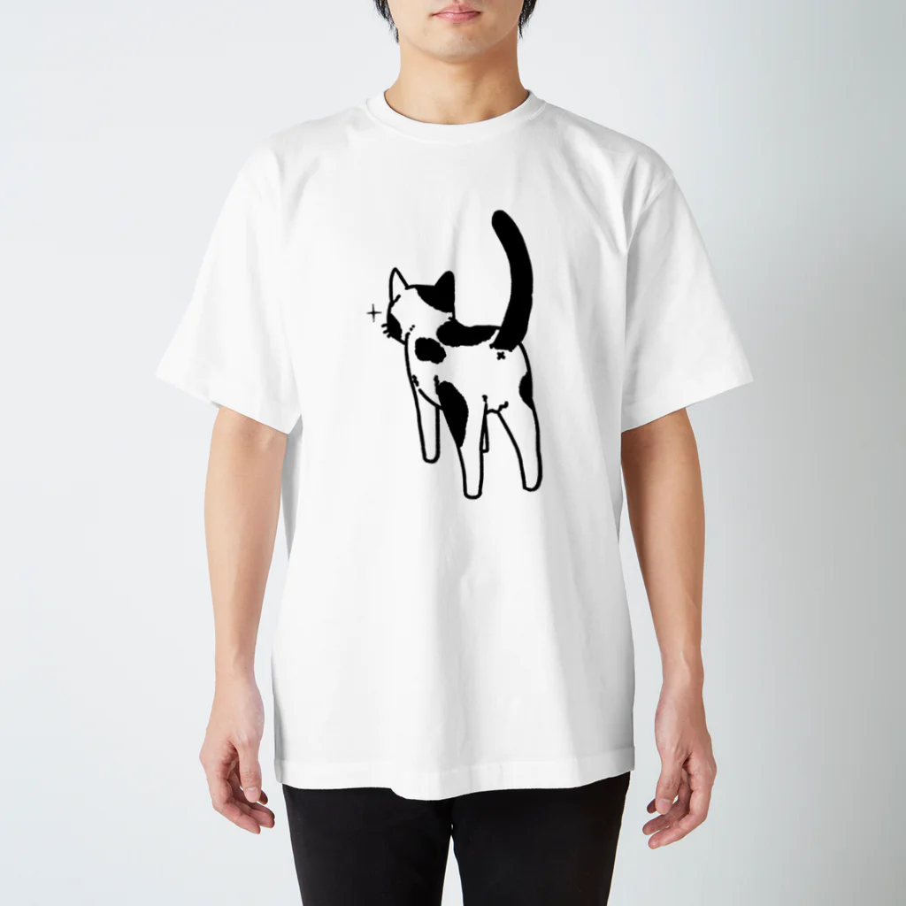 Riotoのねこけつ（ぶち猫） スタンダードTシャツ