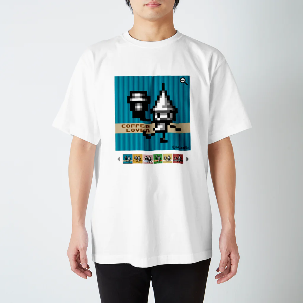 MicaPix/SUZURI店のCoffeeLoverドッツさん スタンダードTシャツ