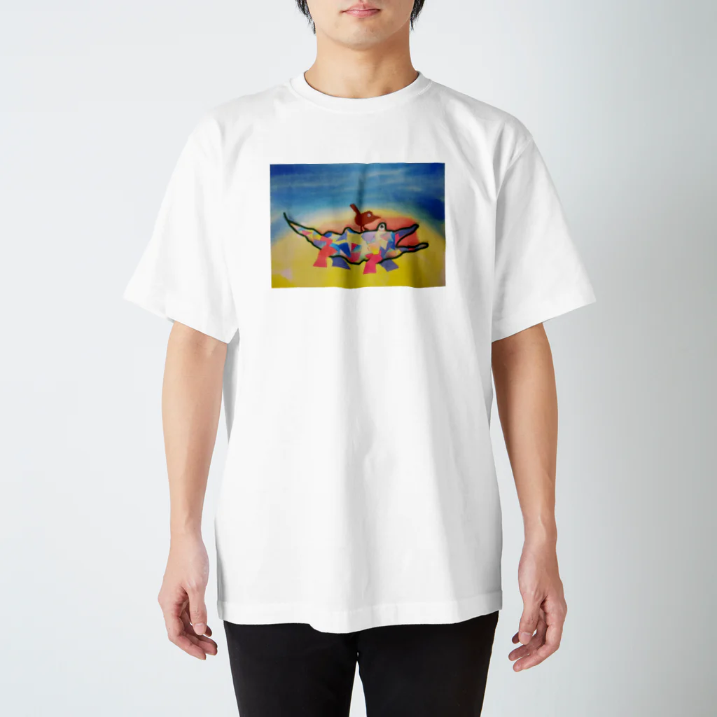 【全盲の絵描き】オバケのタムタムの【全盲の画家】ことりとワニ Regular Fit T-Shirt