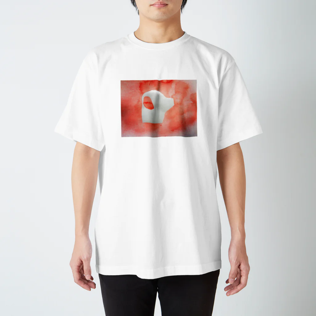 【全盲の絵描き】オバケのタムタムの【全盲の画家】犬のシルエット スタンダードTシャツ