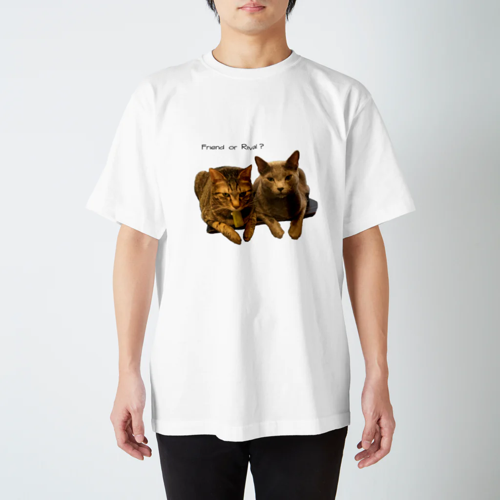 猫カフェ ぶぅたんグッズショップのFriend or Rival 티셔츠