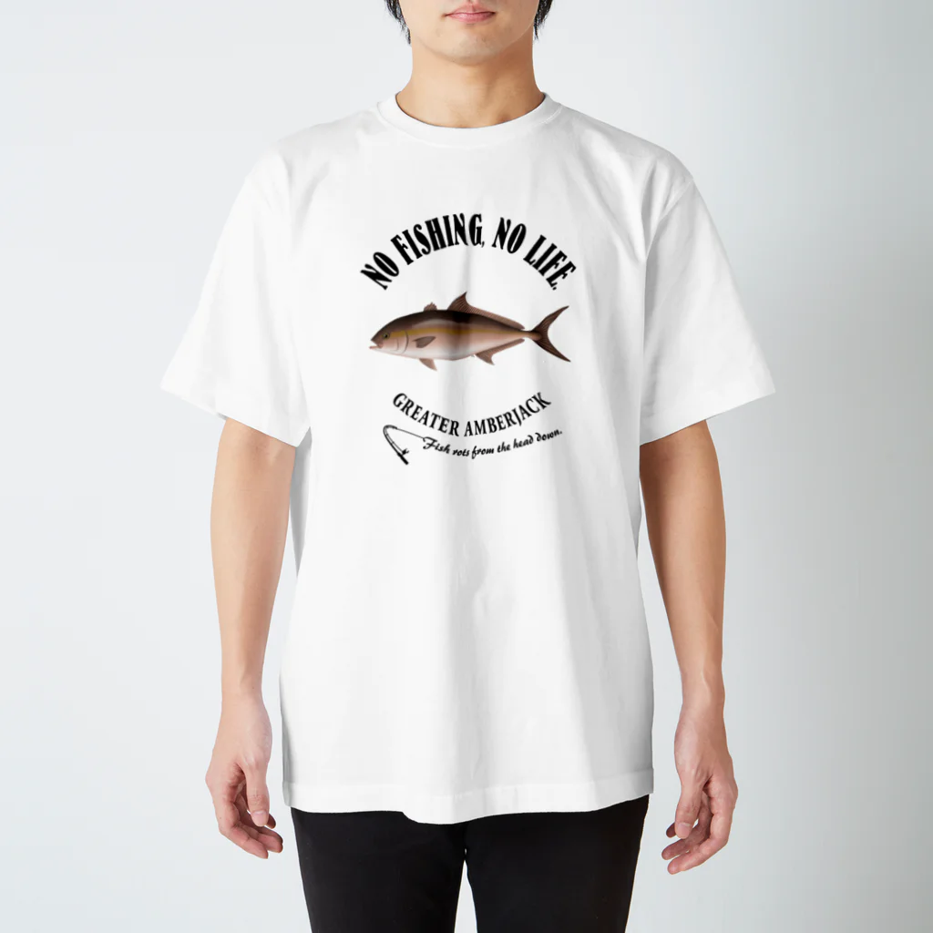 猫と釣り人のKAMPACHI_EB_2CW スタンダードTシャツ