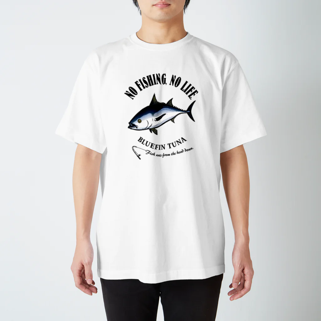 猫と釣り人のKUROMAGURO_EB_1CW スタンダードTシャツ