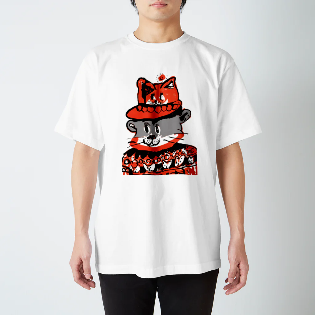 錢谷 耕大のグレーねこかな！ Regular Fit T-Shirt