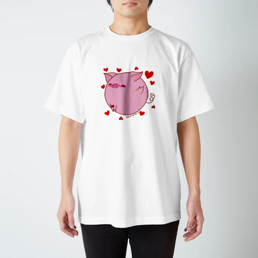 Draw freelyのぶたくん　きゅん スタンダードTシャツ