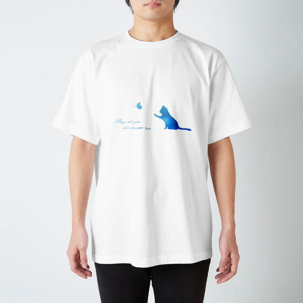 にこ＋の猫と蝶 Regular Fit T-Shirt