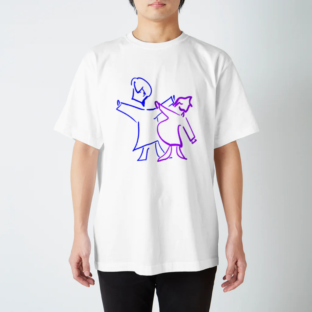 さすまたパンダのふたり Regular Fit T-Shirt