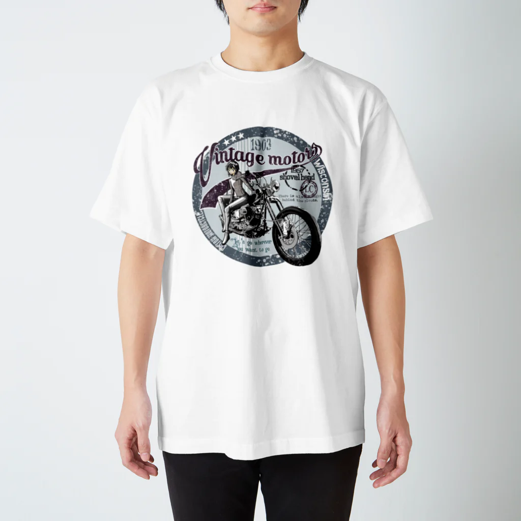 Last Chapterの【vintage motors】ビンテージモータース Regular Fit T-Shirt