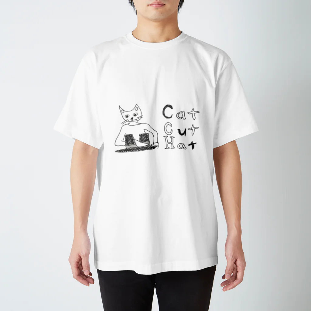 時計(&friends)のCat Cut Hat Regular Fit T-Shirt