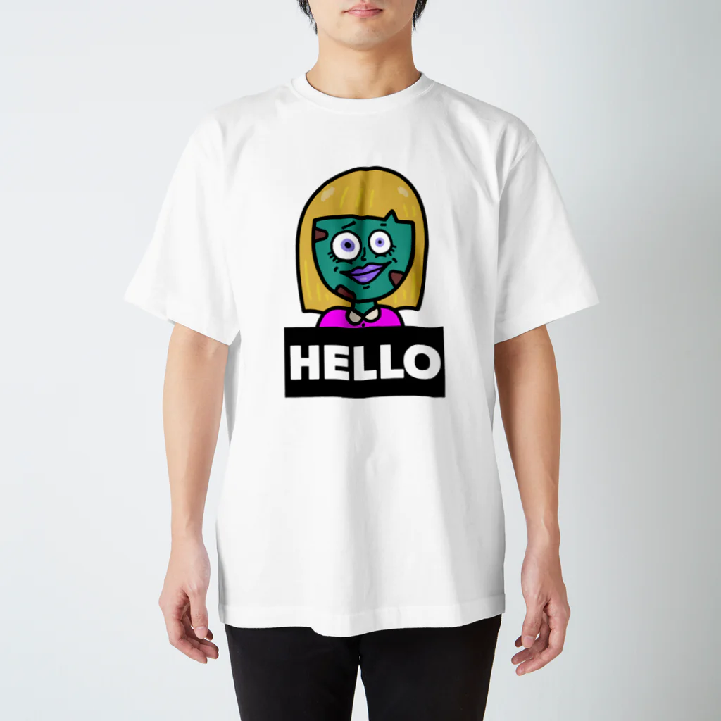 🌈KANAE🌈のゾンビちゃん　hello bye スタンダードTシャツ