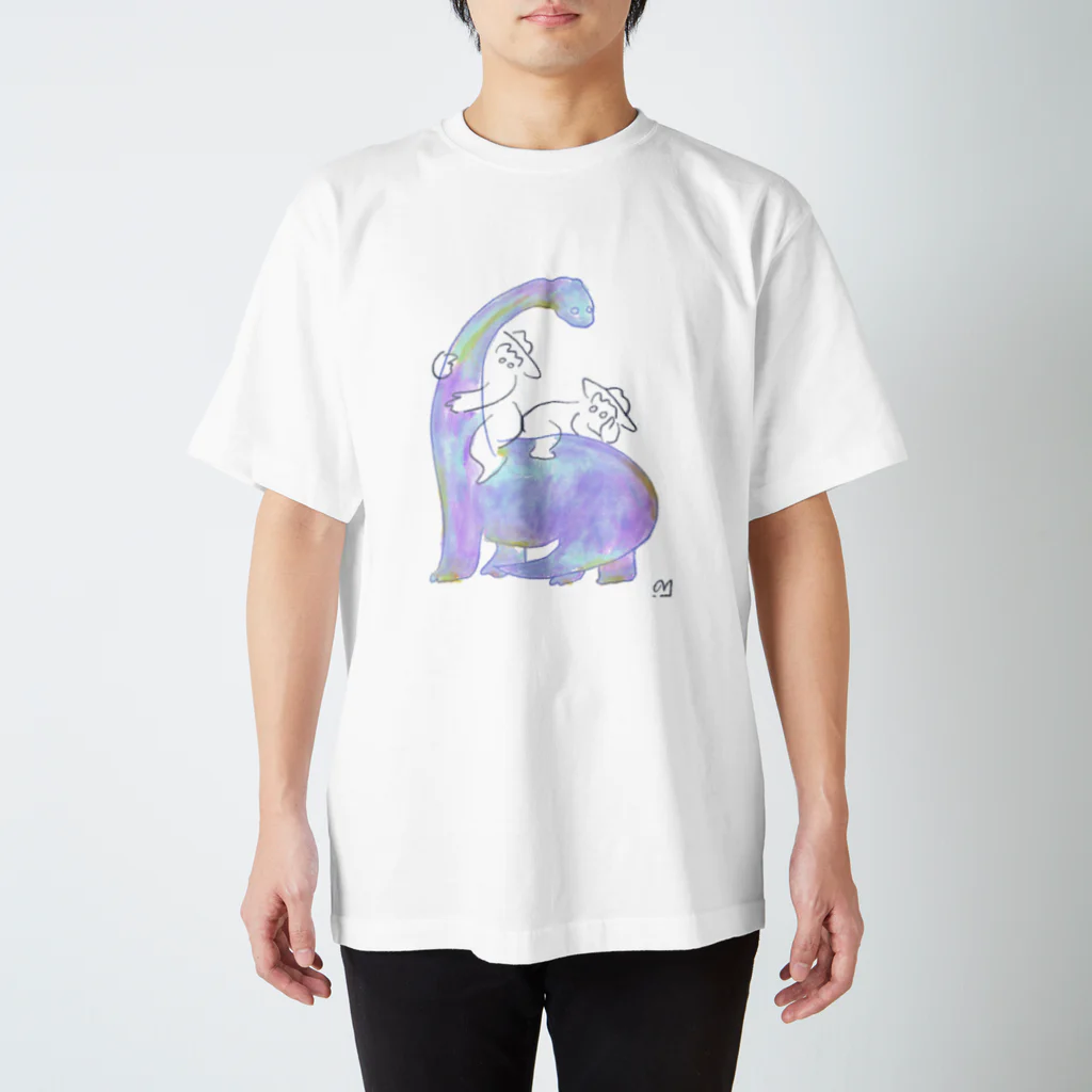 ゆんぐふらうよっほ（yunyun）の【恐竜と人々】第三話 ブラキオサウルス Regular Fit T-Shirt