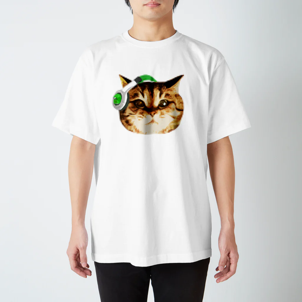 InaDesignの猫DJ（顔だけのやつ）ver.2 スタンダードTシャツ