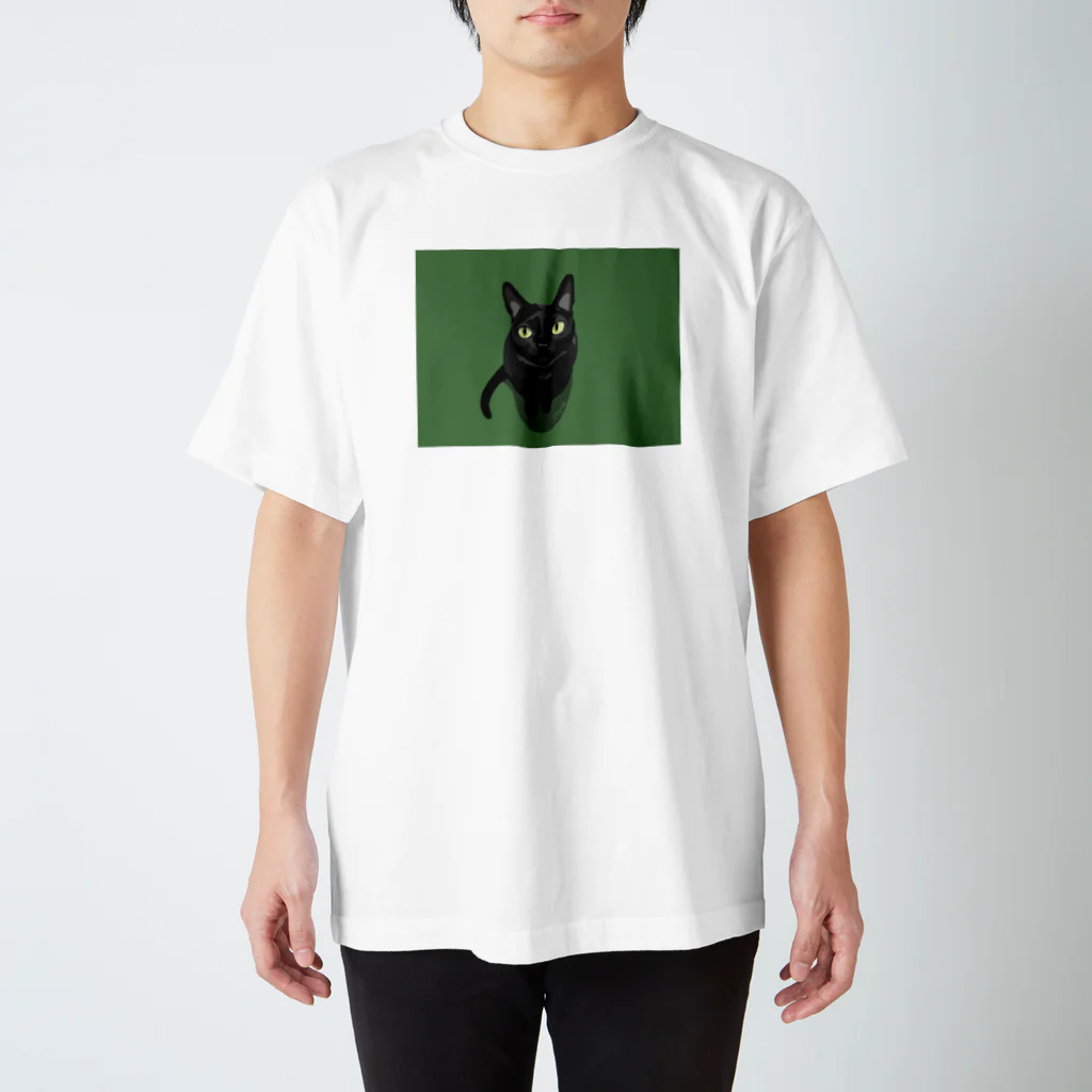 𝕤𝕚𝕞猫のBLACK Regular Fit T-Shirt